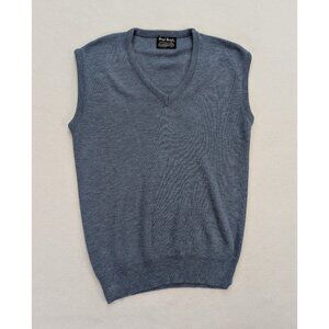Royal Knight Vintage Men's Sweater Vest Size L Blue V-Neck